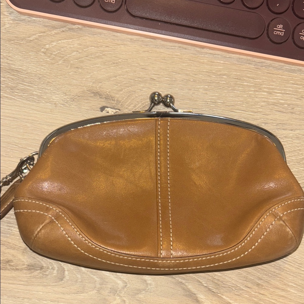 Tan Leather Women's Clutch